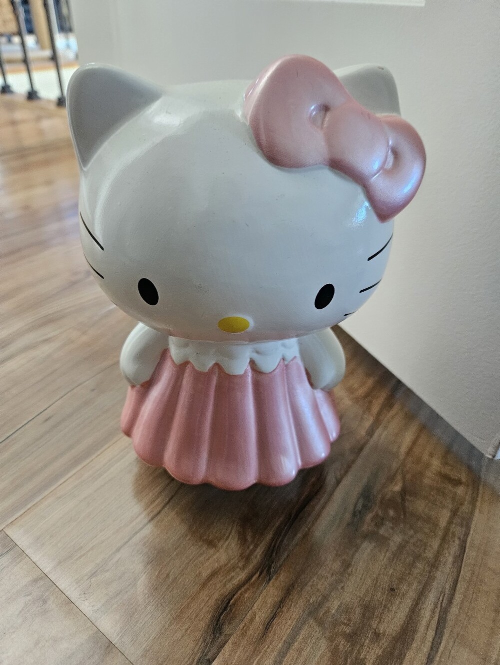 Hello Kitty Pink and White Ceramic Figurine Piggy Bank